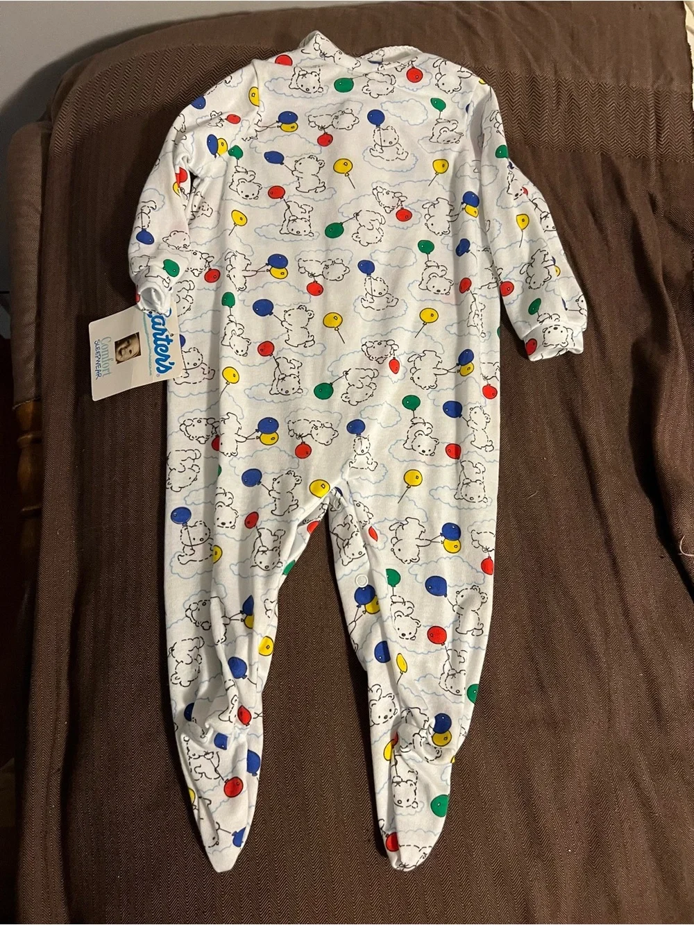 NWT VTG Carters 18-23 lbs Balloon Bear One Piece Red Blue Green Yellow Snap Foot